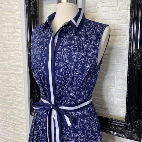 MAISON JULES Floral Button Down Striped Dress - Picture 6 of 9